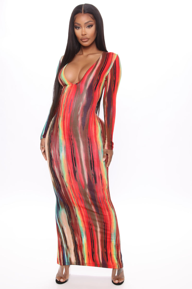 Multicolor Maxi Dress Fashion Nova